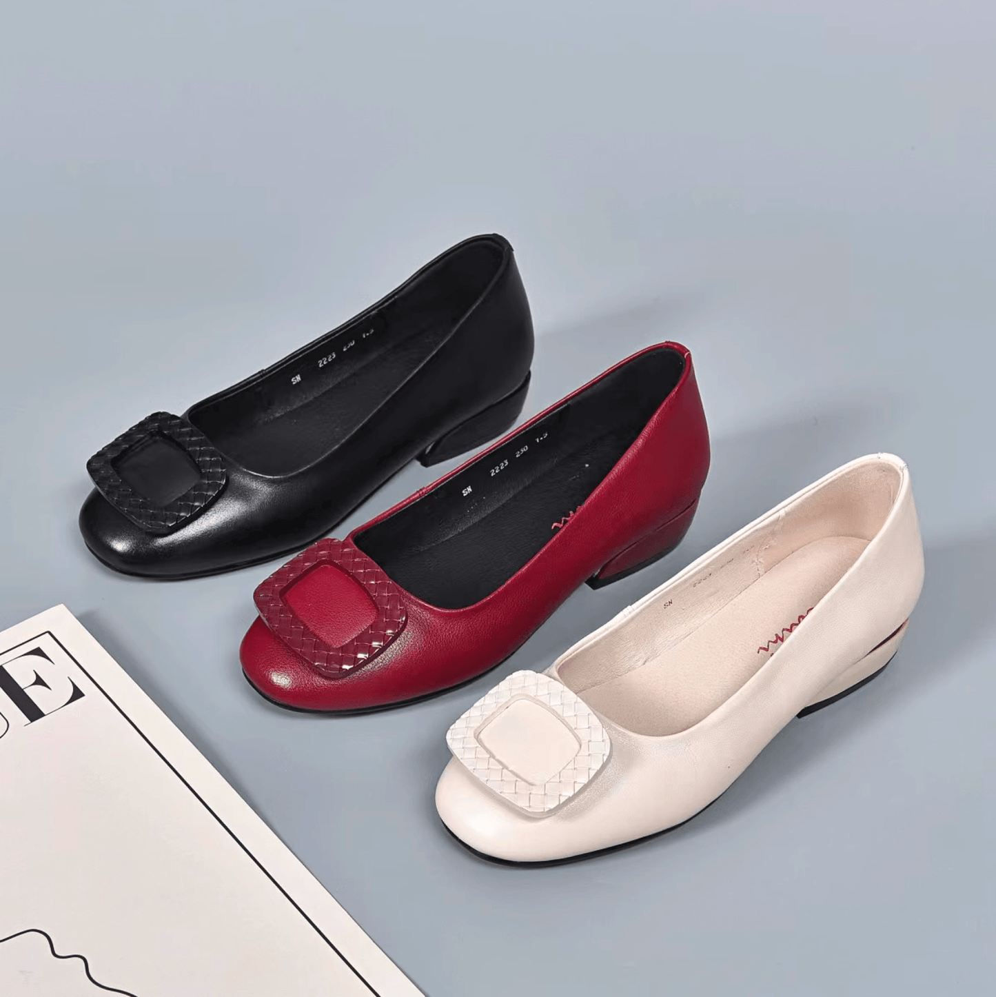 🔥【Promovare extrasezon】【35-40】Ofertă limitată-2024 Pantofi de damă din piele moale cu talpă moale cu toc gros cu vârf rotund!