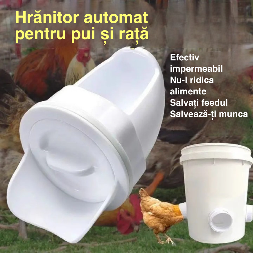 15 alimentatoare + Perforator-Hrănitor automat pentru pui, rață și gâscă