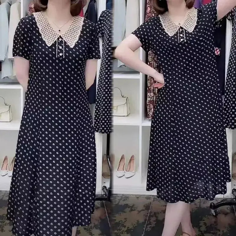 š„ć70%OFFććM-4XLćNouÄ rochie elegantÄ cu imprimeu cu buline la modÄ