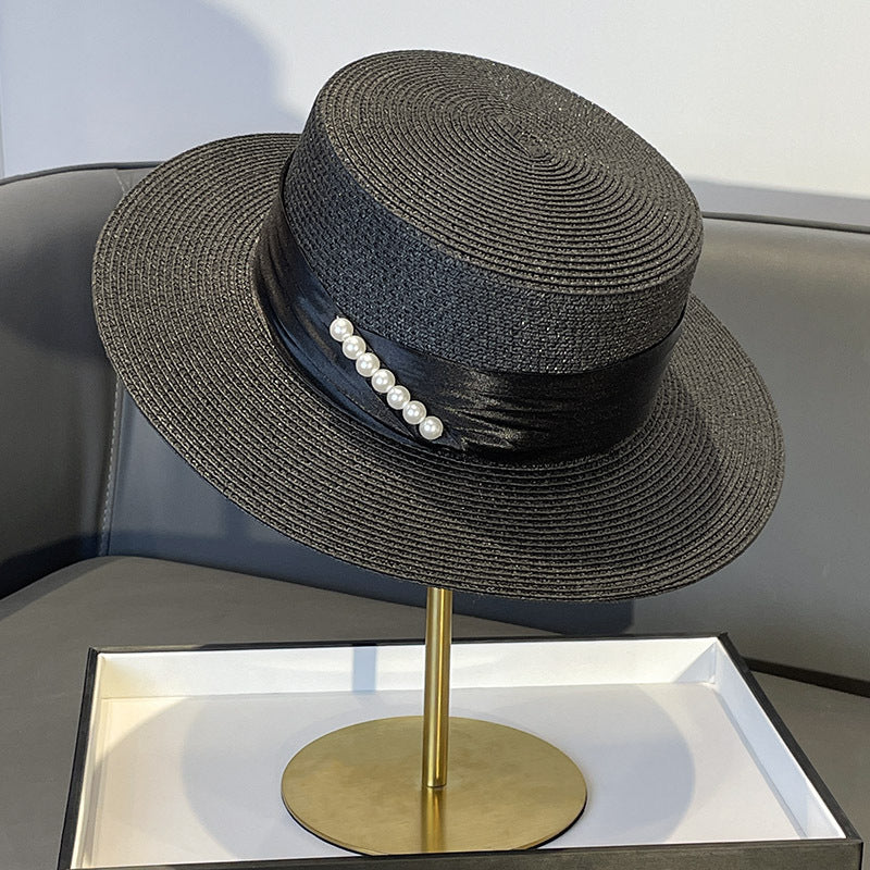 2024 Noua pălărie din paie perlată vara este un must-have pentru călătorii, vacanțe și plajă