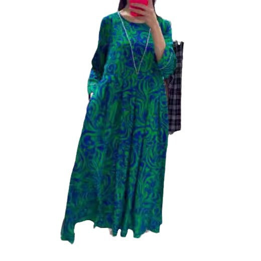 【50%OFF】【S-3XL】2024 primavara si vara noua rochie dama cu imprimeu din bumbac pur
