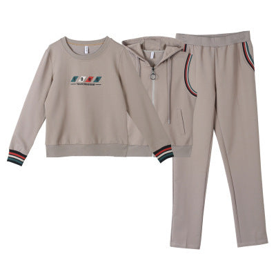 2023 Autumn Vest Fashion Three-Piece Set Women's New Korean-Style Long-Sleeved Sweater plus Size Casual Sportswear Suit Women's