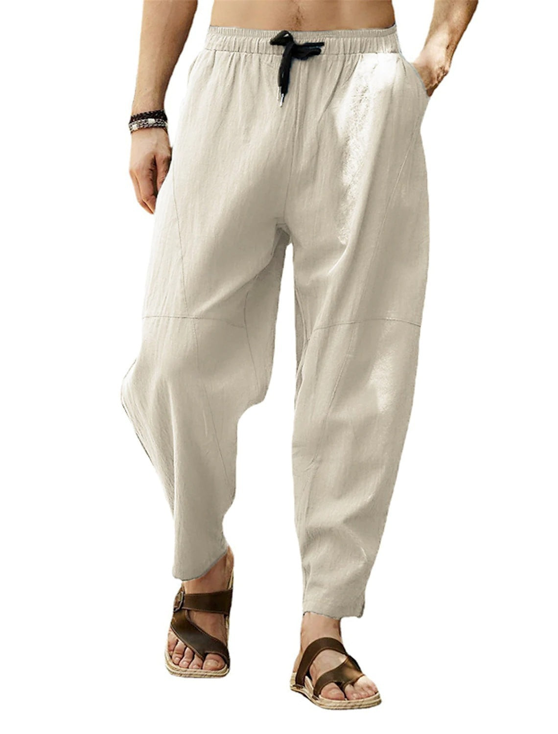 pantaloni casual din bumbac marime plus