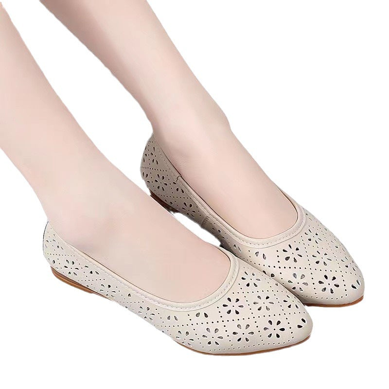 vara 2023 pantofi retro noi scobit piele moale fund moale aluneca confortabil pe pantofi de dama de marime mari