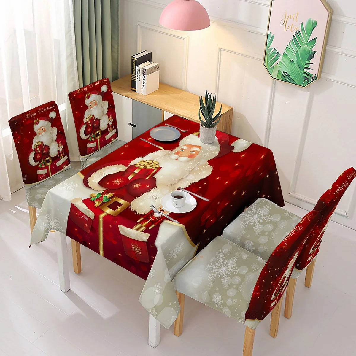 SOURCE Manufacturer Christmas Printed Tablecloth Chair Cover Jubilant Decoration Elastic One-Piece Chair Cover Absorbent Tablecloth