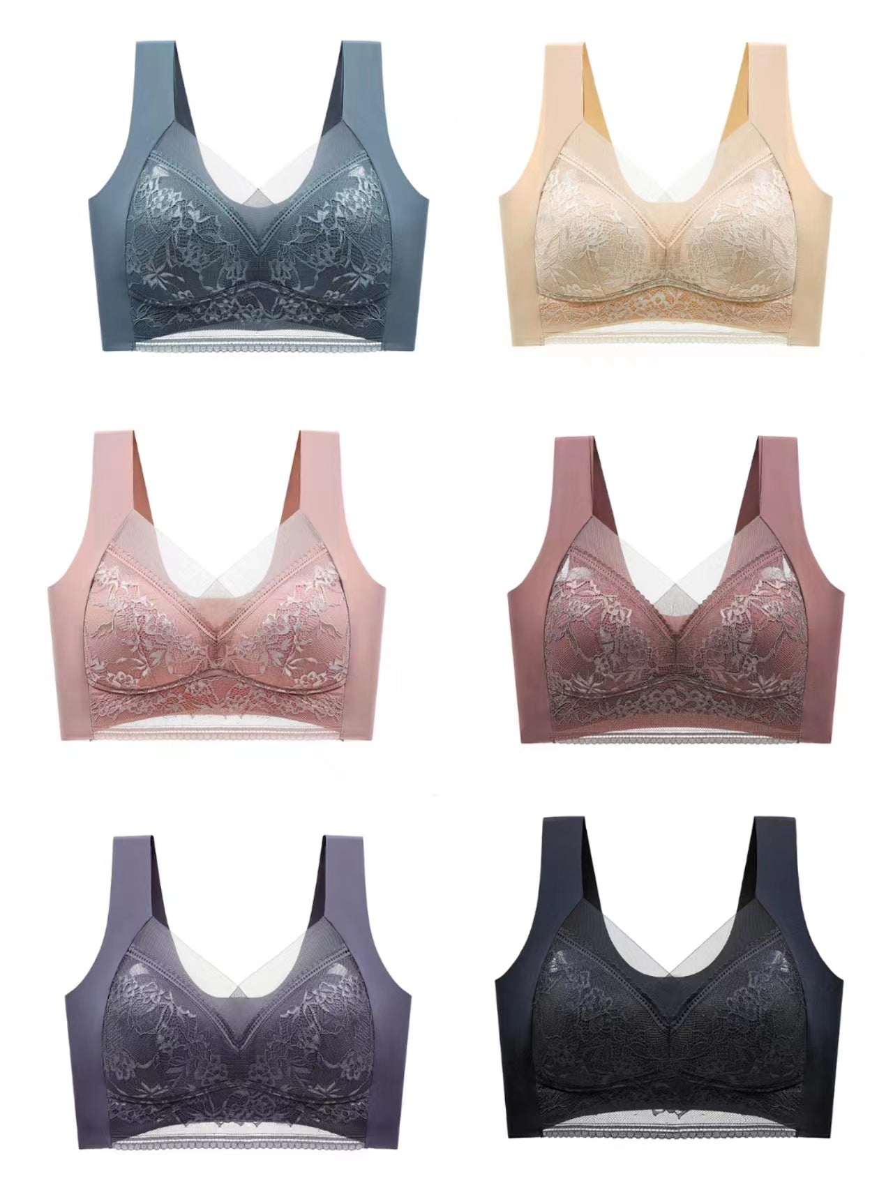 Sutien cu dantelă fără fir Push Up