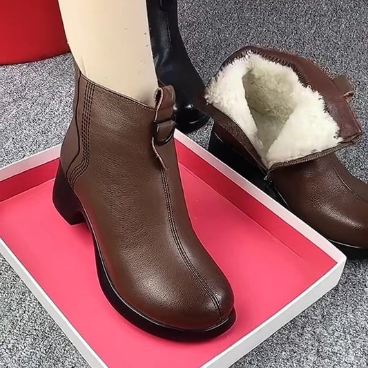 �[35-40]Nowe jesienne i zimowe krótkie buty z bocznym zamkiem błyskawicznym i antypoślizgowymi cholewkami