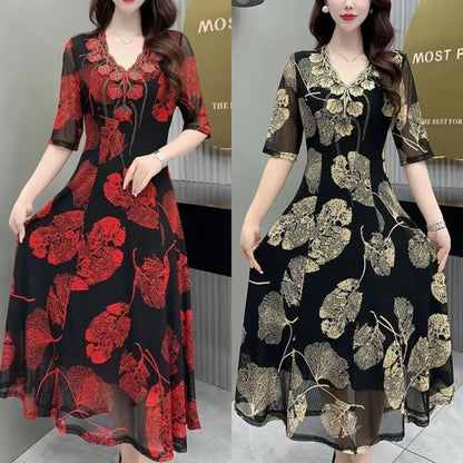Oferta limitata-⌈M-5XL⌉ Rochie imprimată pentru femei, cu o eleganță fără efort