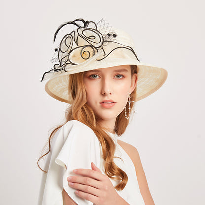 2024 Plasă de flori melon pălărie dantelă protecție solară vizieră banchet pălărie top