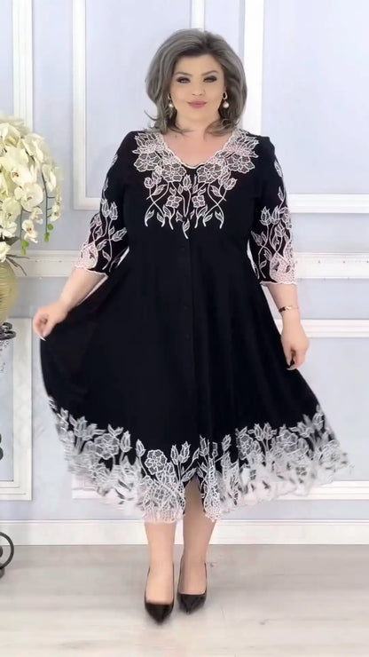 【S-5XL】2024 noua rochie de vara larga dama cu decolteu in V