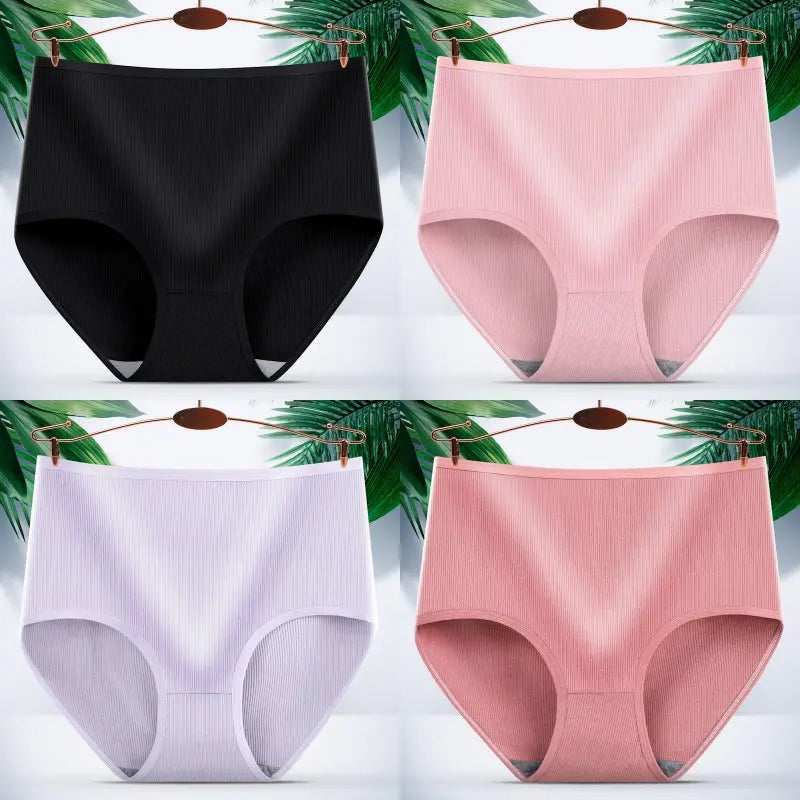 【cumpara 4 obțineți 4】🔥Chiloți de damă cu talie înaltă, antibacteriene, care elimină umezeala