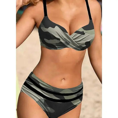 🎀【S~5XL】👙👙2024 nou costum de baie de marime mare cu imprimeu split
