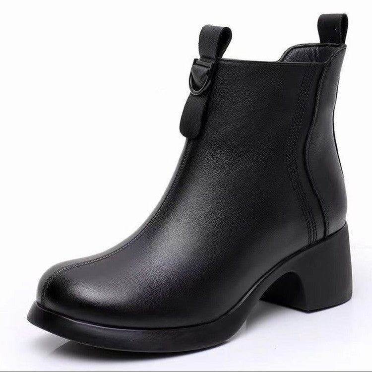 �[35-40]Nowe jesienne i zimowe krótkie buty z bocznym zamkiem błyskawicznym i antypoślizgowymi cholewkami