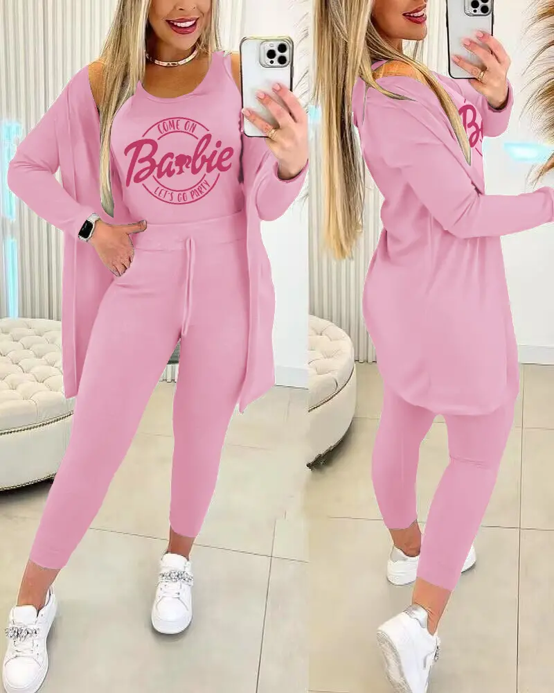 【S-2XL】Vesta imprimata + pantaloni cu cordon + jacheta