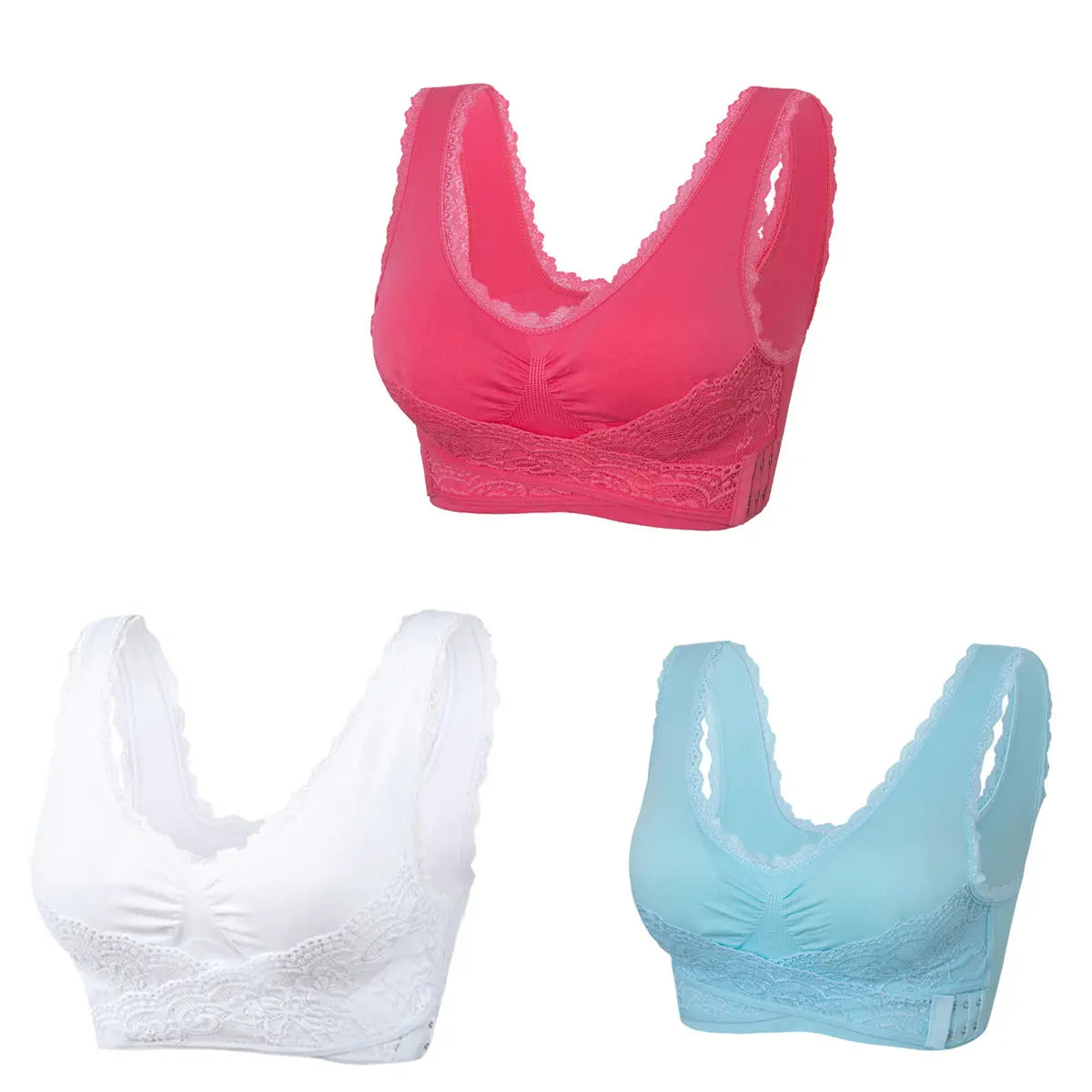 🔥Ofertă specială (Pachet 3) Sutien confortabil cu dantelă în față