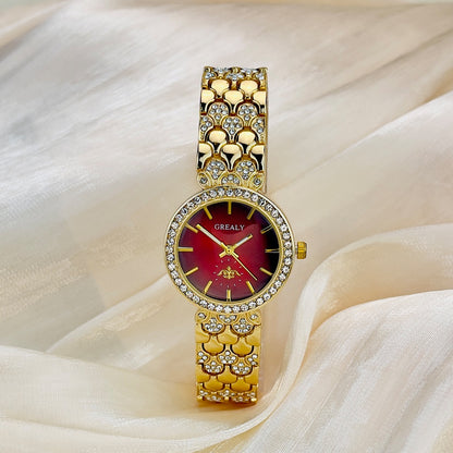 One Piece Dropshipping Cross-Border Hot Sale Live Broadcast Diamond Women's Watch Temperament Special Interest Light Luxury Quartz Watch Female Factory Wholesale