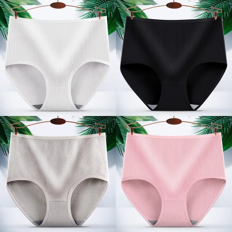 【cumpara 4 obțineți 4】🔥Chiloți de damă cu talie înaltă, antibacteriene, care elimină umezeala
