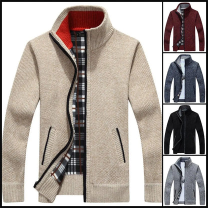 【M ~ 3XL】 2023 nou pulover largi pentru bărbați de toamnă și iarnă cu fermoar cu guler înalt dimensiune mare