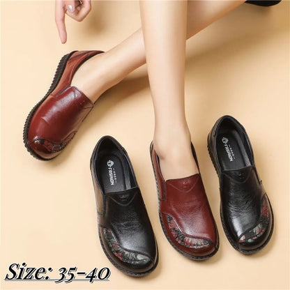 【35-40】Pantofi din piele moale cu talpă moale antiderapantă, la modă și confortabilă