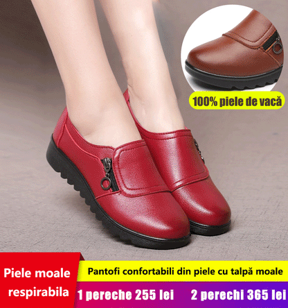 Pantofi confortabili din piele cu talpă moale