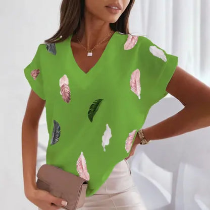 🔥【Купете 1, вземете 1 безплатно】😍【S-6XL】Дамска тениска с 3D щампа с пера