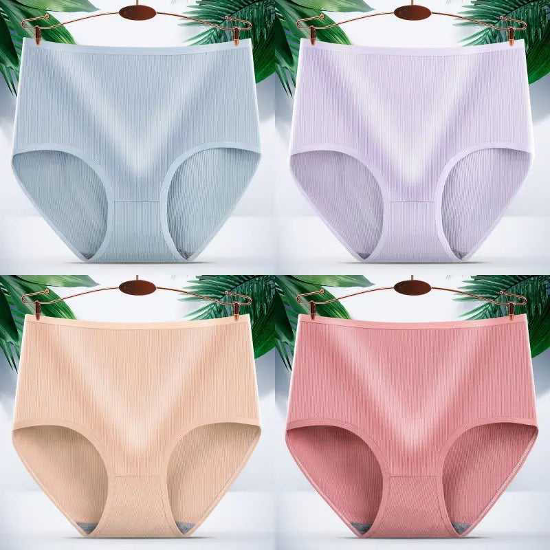 【cumpara 4 obțineți 4】🔥Chiloți de damă cu talie înaltă, antibacteriene, care elimină umezeala