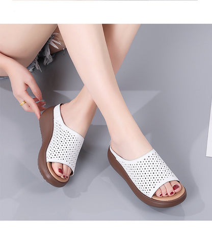 35-40-2024 Stilul etnic poartă sandale, pene cu platformă, sandale cu gură de pește, sandale pentru femei