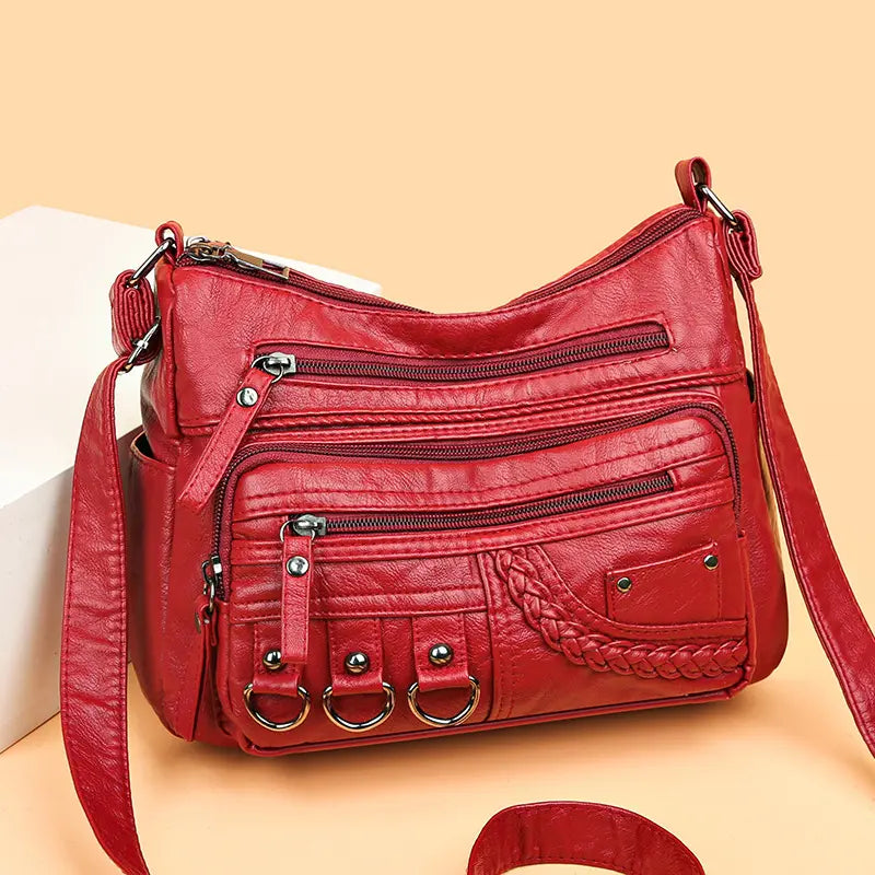 【Cumpără 1 primești 1 gratis】2024 Noua geantă Crossbody Geanta de umăr pentru mama, din piele moale spălată Geantă versatilă pentru femei