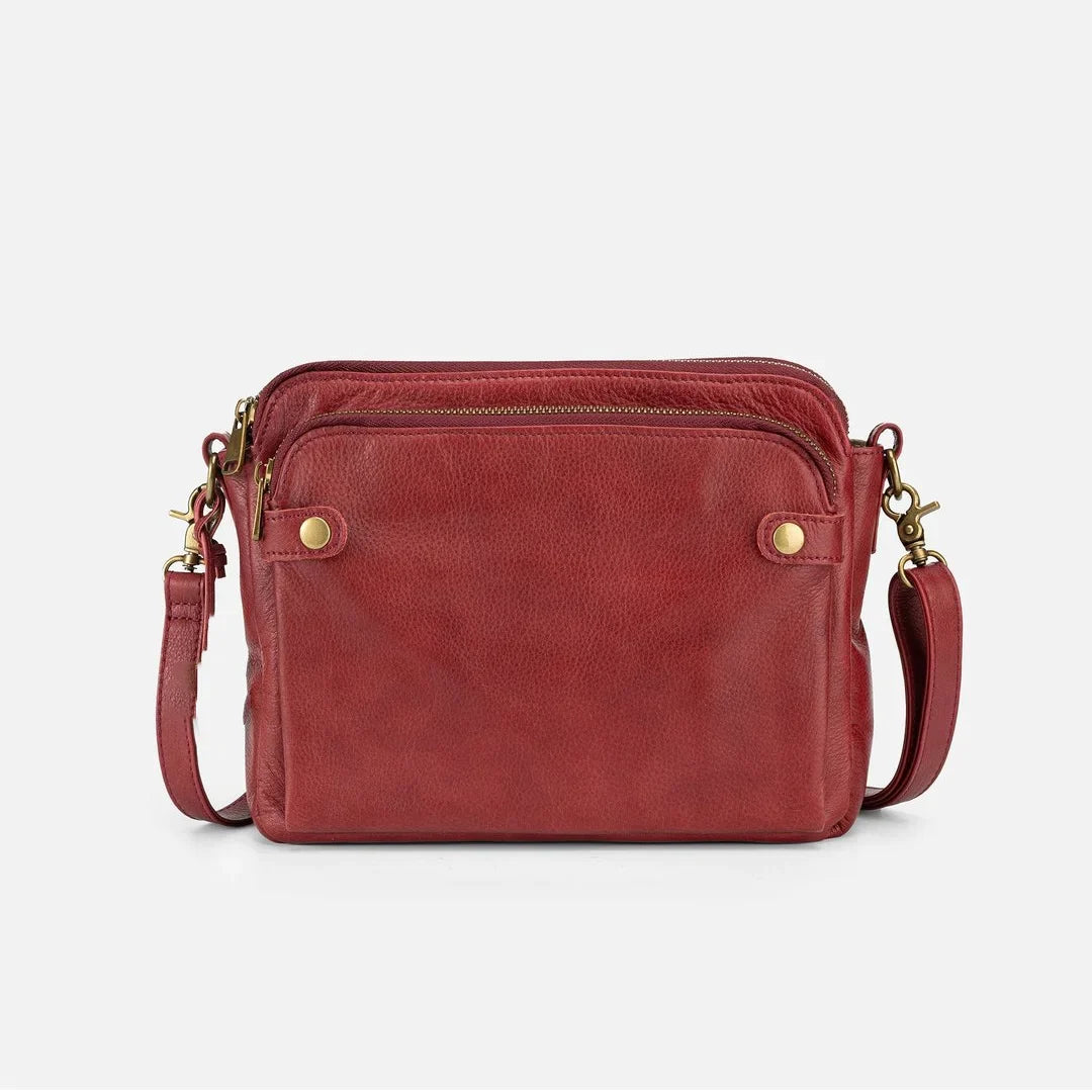 Ofertă limitată-Geantă crossbody triplă din piele