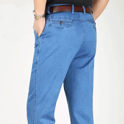 【50%OFF】2024 noi blugi elastici cu talie înaltă pentru bărbați de dimensiuni mari