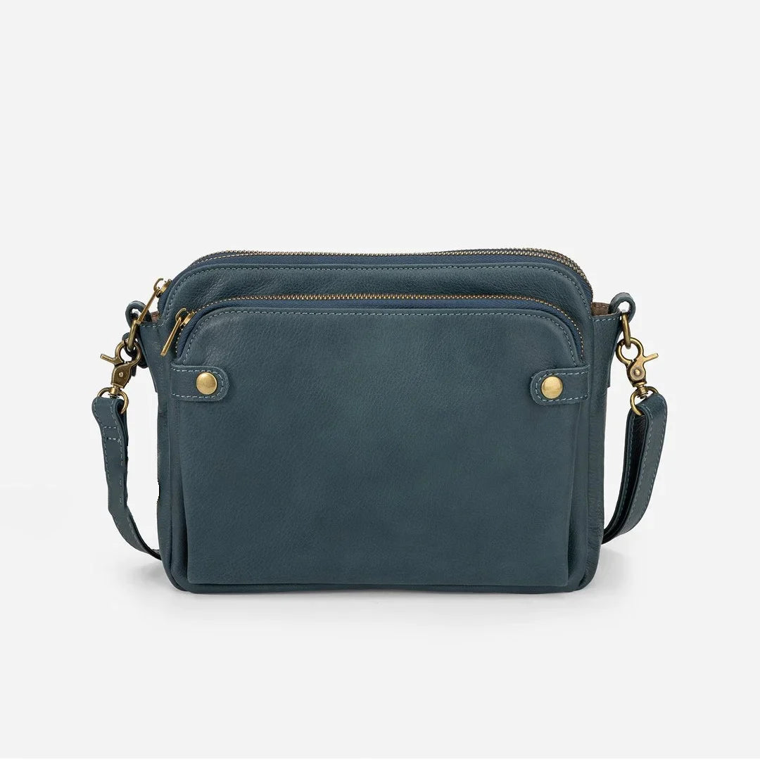 Ofertă limitată-Geantă crossbody triplă din piele