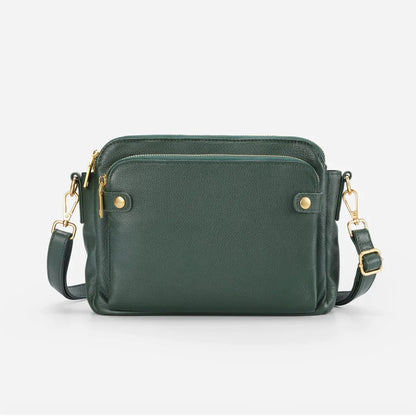 Ofertă limitată-Geantă crossbody triplă din piele