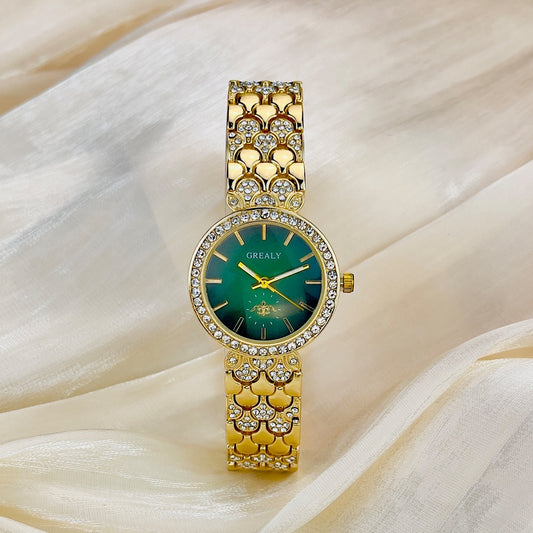 One Piece Dropshipping Cross-Border Hot Sale Live Broadcast Diamond Women's Watch Temperament Special Interest Light Luxury Quartz Watch Female Factory Wholesale