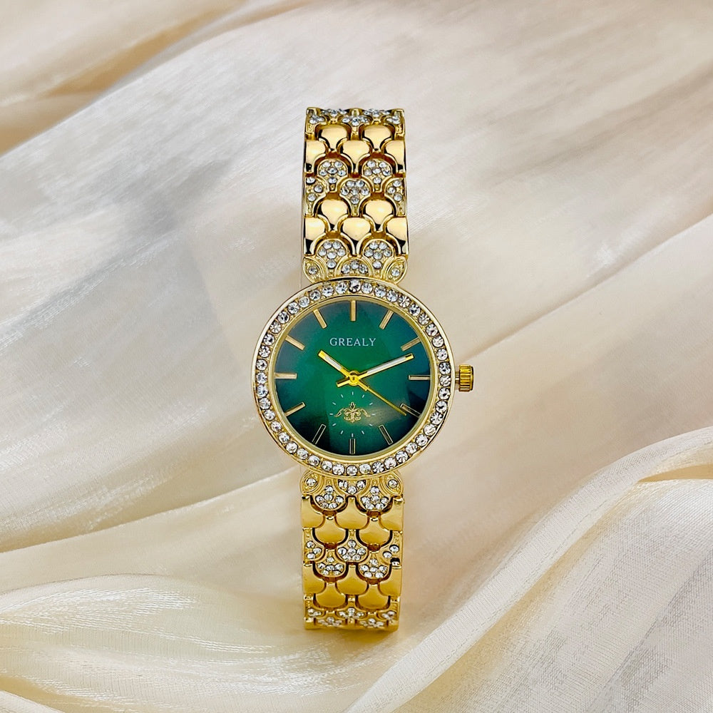 One Piece Dropshipping Cross-Border Hot Sale Live Broadcast Diamond Women's Watch Temperament Special Interest Light Luxury Quartz Watch Female Factory Wholesale