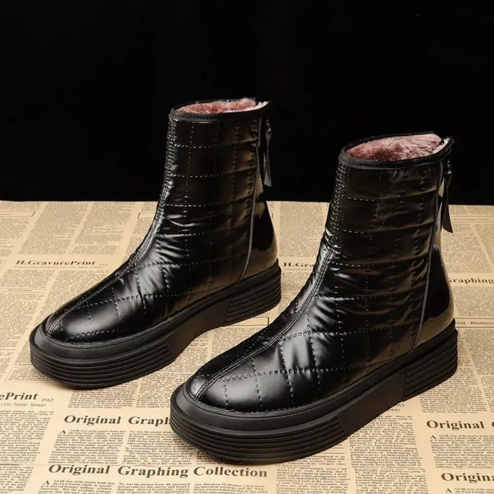 【35-40】2023 noi pantofi versatili din bumbac, catifea de iarnă, îngroșate, impermeabile, anti-alunecare, cizme Martin