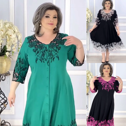 【S-5XL】2024 noua rochie de vara larga dama cu decolteu in V