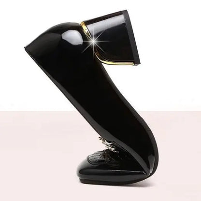 【35-40】 2023 pantofi din piele cu toc gros cu vârf pătrat de toamnă