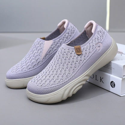 35-41-2024 Pantofi slip-on confortabili cu talpă moale pentru doamne cu talpă cu platformă, pantofi casual antiderapanți