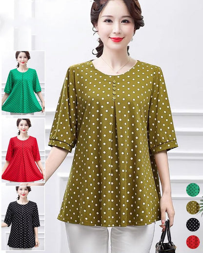 【Limitați reducerile】【L-5XL】 Top cu guler cu buline pentru femei