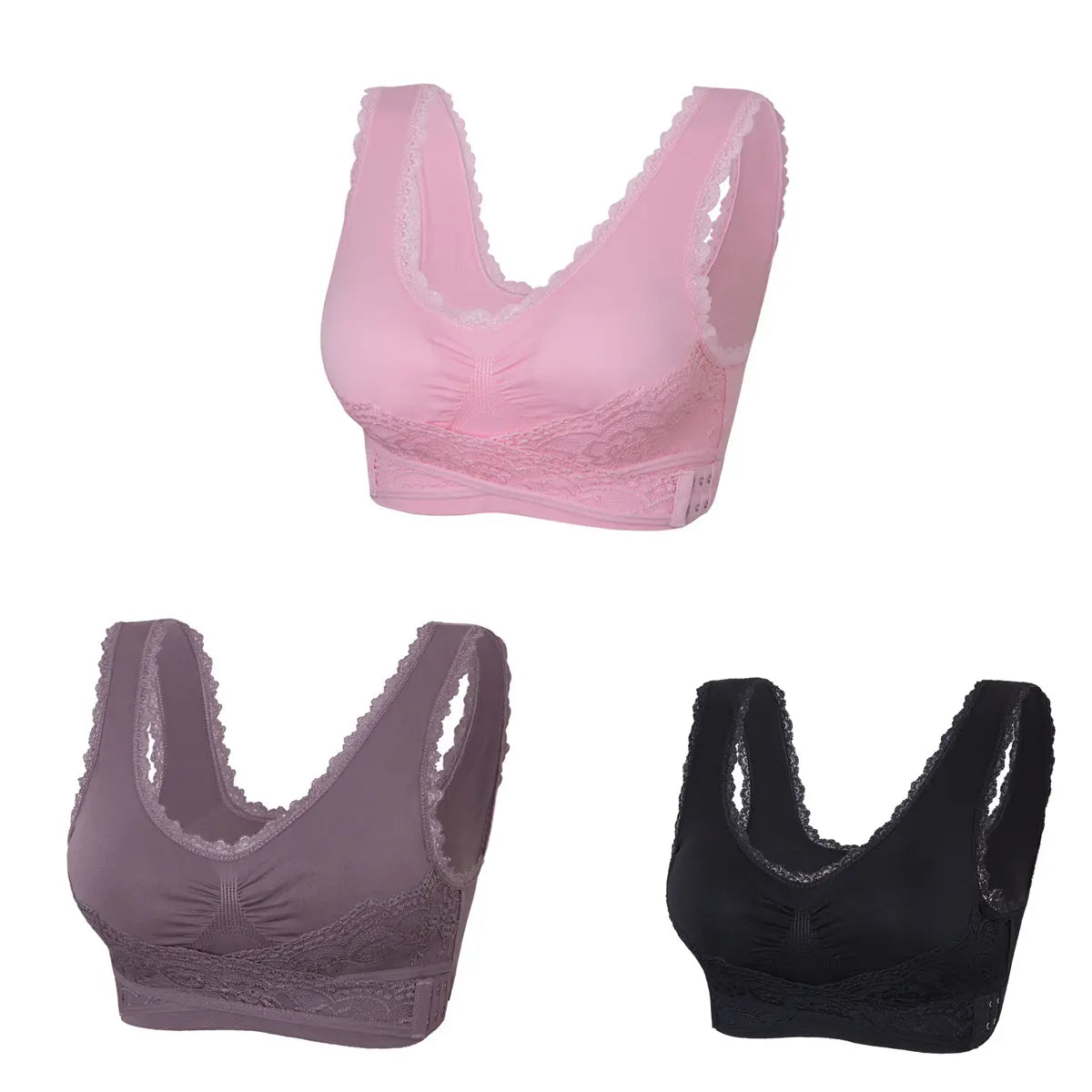 🔥Ofertă specială (Pachet 3) Sutien confortabil cu dantelă în față