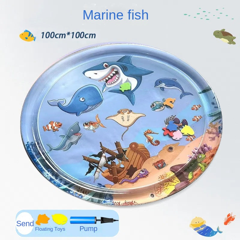 Pet Large Inflatable Water Injection Bed Ice Pad Cat Summer Cooling Breathable Heat Dissipation Scratch-Resistant Anti-Bite Cartoon Little Fish