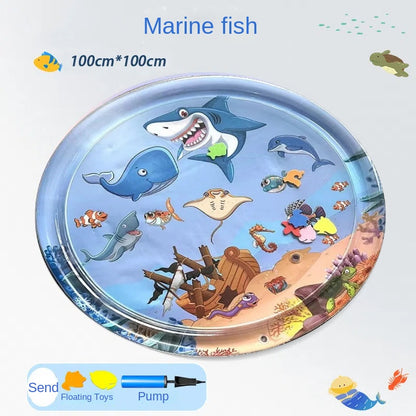 Pet Large Inflatable Water Injection Bed Ice Pad Cat Summer Cooling Breathable Heat Dissipation Scratch-Resistant Anti-Bite Cartoon Little Fish