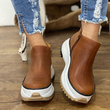 Ofertă limitată-【35-43】Botine noi, casual, din piele, de marime mare