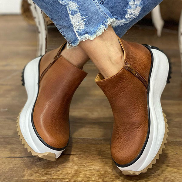 Ofertă limitată-【35-43】Botine noi, casual, din piele, de marime mare