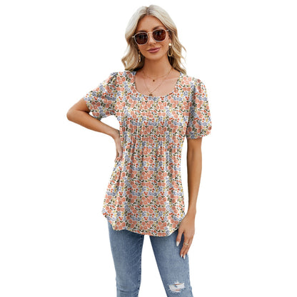 Amazon Europe and America Cross Border Foreign Trade 2024 Spring/Summer Hot-Selling New Arrival round Neck Strip Loose Short Sleeve T-shirt Top Women