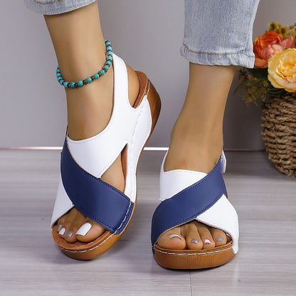 36-43-2024 Papuci cu platformă flatform, sandale de plajă casual cu vârf deschis, versatile