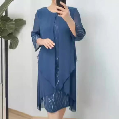 【S-5XL】2024 noul stil de vară de vârstă mijlocie, plus rochii pentru femei