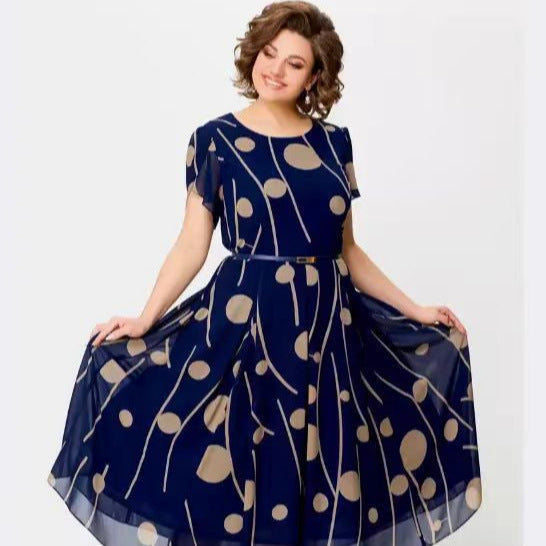 S-5XL 2024 rochie imprimata