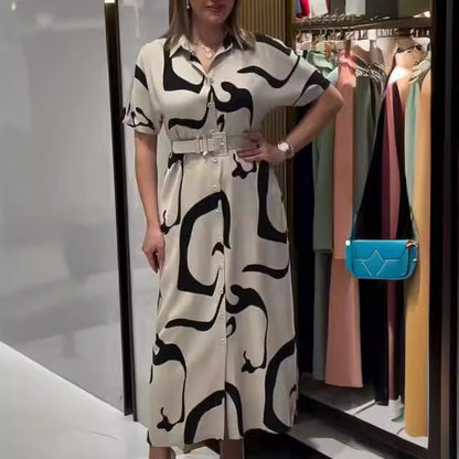 S-5XL-2024-Rochie imprimata eleganta care imbratiseaza talia