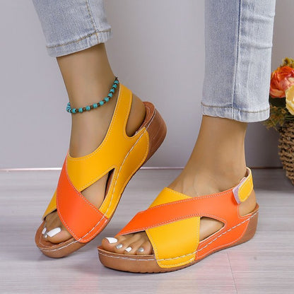 36-43-2024 Papuci cu platformă flatform, sandale de plajă casual cu vârf deschis, versatile